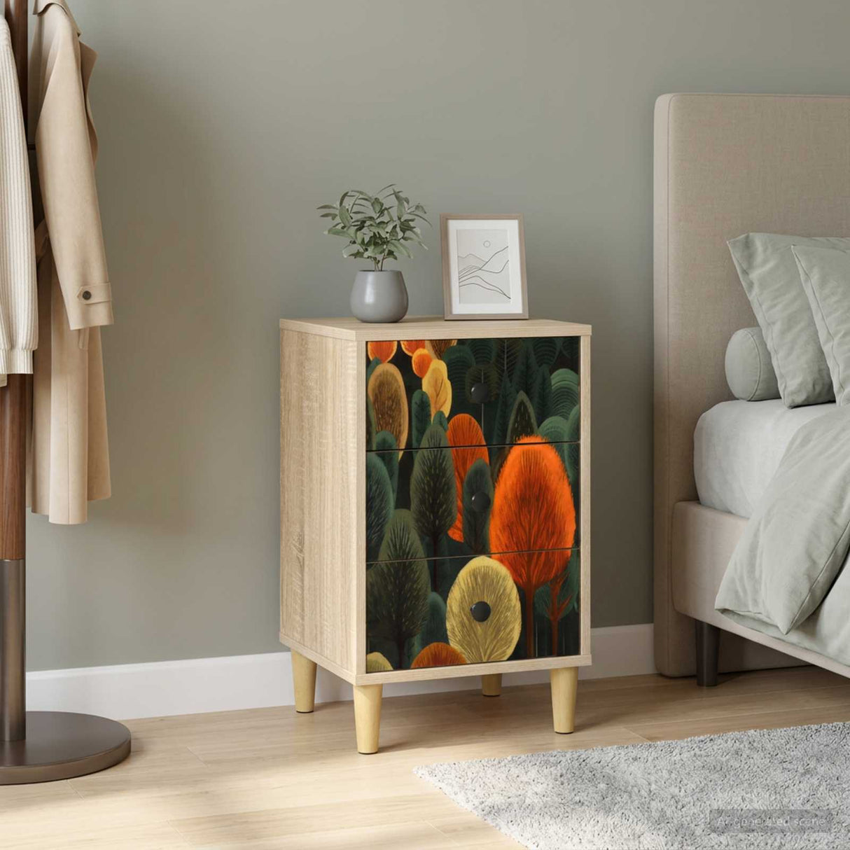 vidaXL Nachtkastje RHENEN Sonoma Eiken 36 x 33 x 60 cm Bewerkt hout