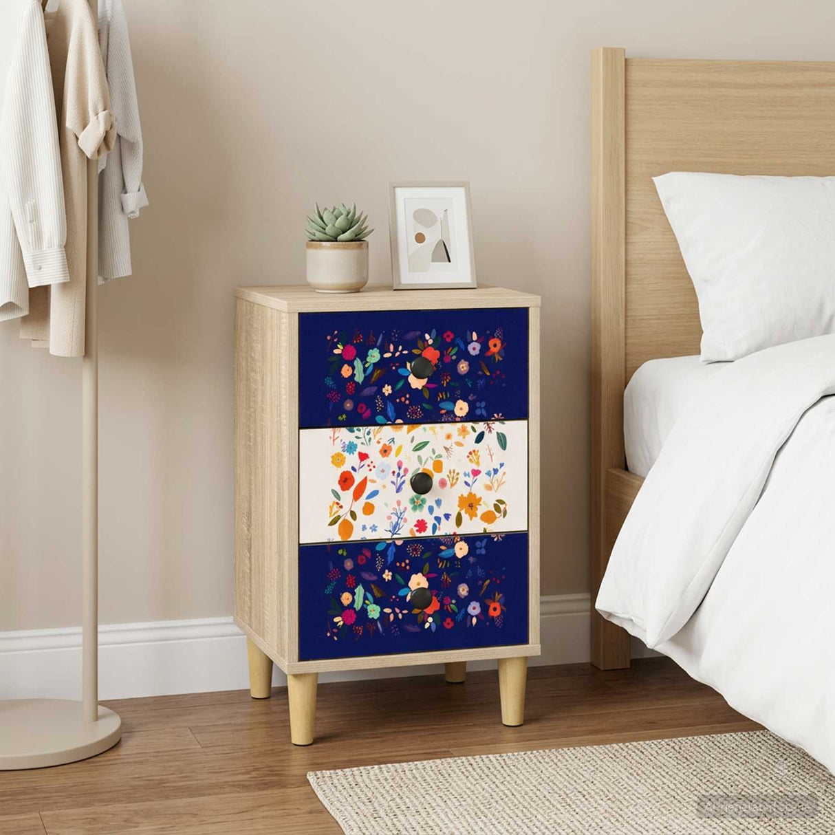 vidaXL Nachtkastje RHENEN Sonoma Eiken 36 x 33 x 60 cm Bewerkt hout