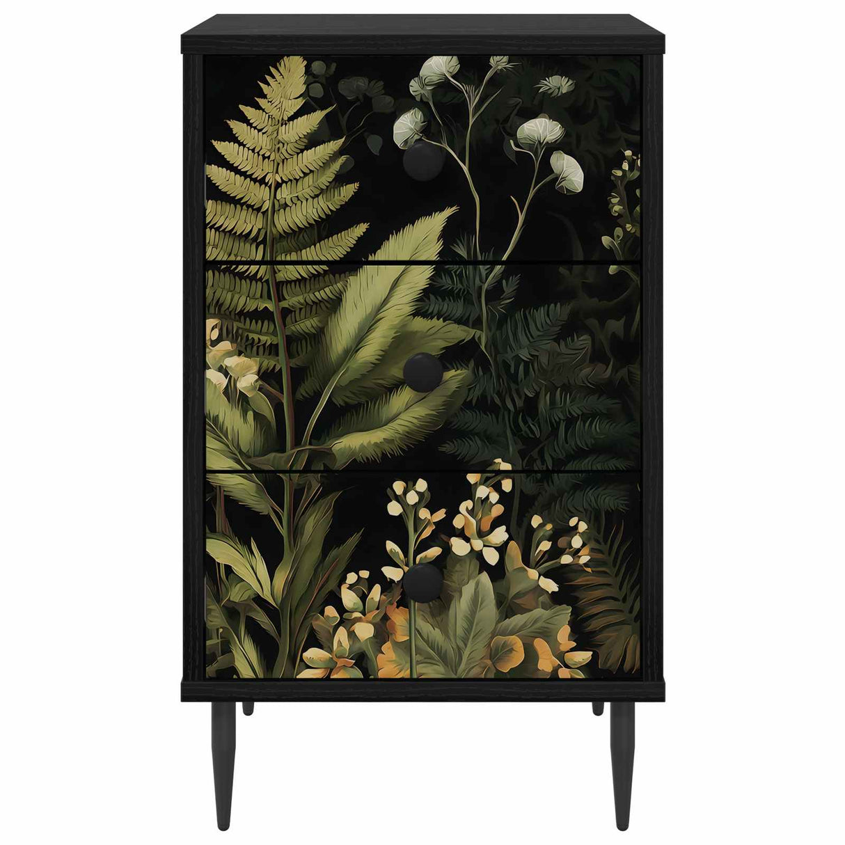 vidaXL Nightstand RHENEN Black oak 36 x 33 x 61 cm Engineered wood