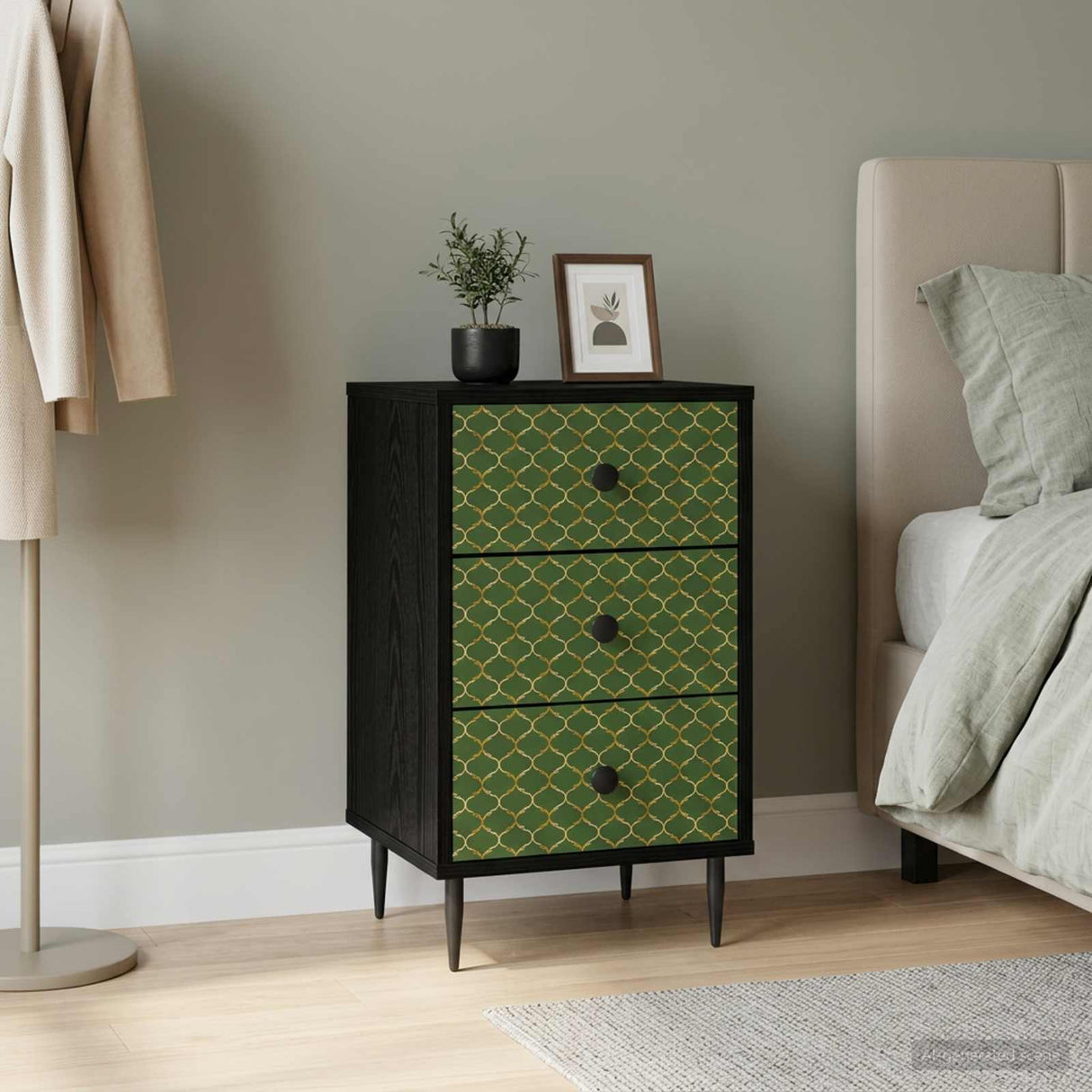 vidaXL Nightstand RHENEN Black oak 36 x 33 x 61 cm Engineered wood