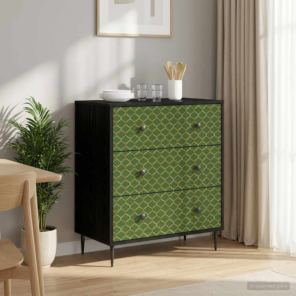 vidaXL Ladekast RHENEN Tropisch jungleprint 66 x 36,5 x 76 cm