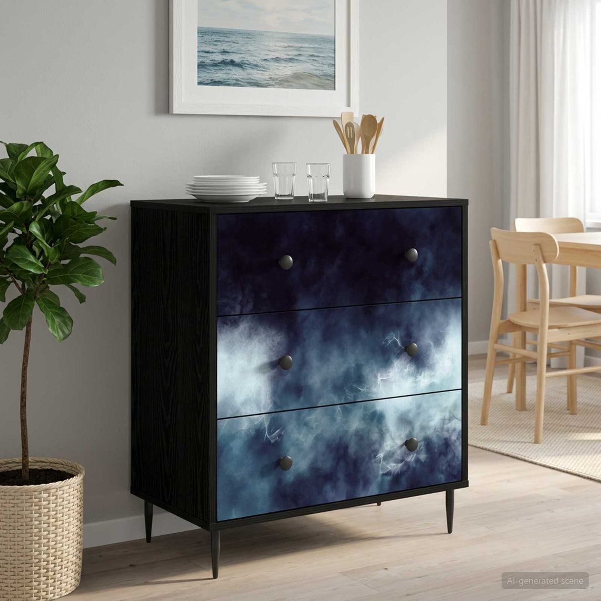 vidaXL Ladekast RHENEN Tropisch jungleprint 66 x 36,5 x 76 cm