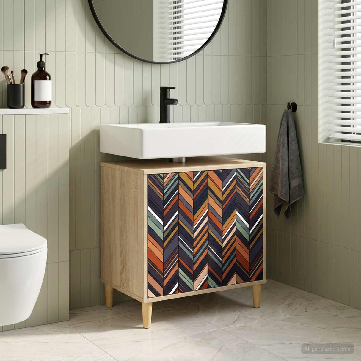 vidaXL Badkamerkast RHENEN Sonoma 60 x 40 x 60 cm Bewerkt hout