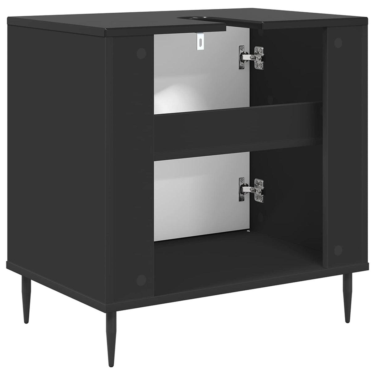 vidaXL Badkamerkast RHENEN Zwart eiken 60 x 40 x 61 cm Bewerkt hout