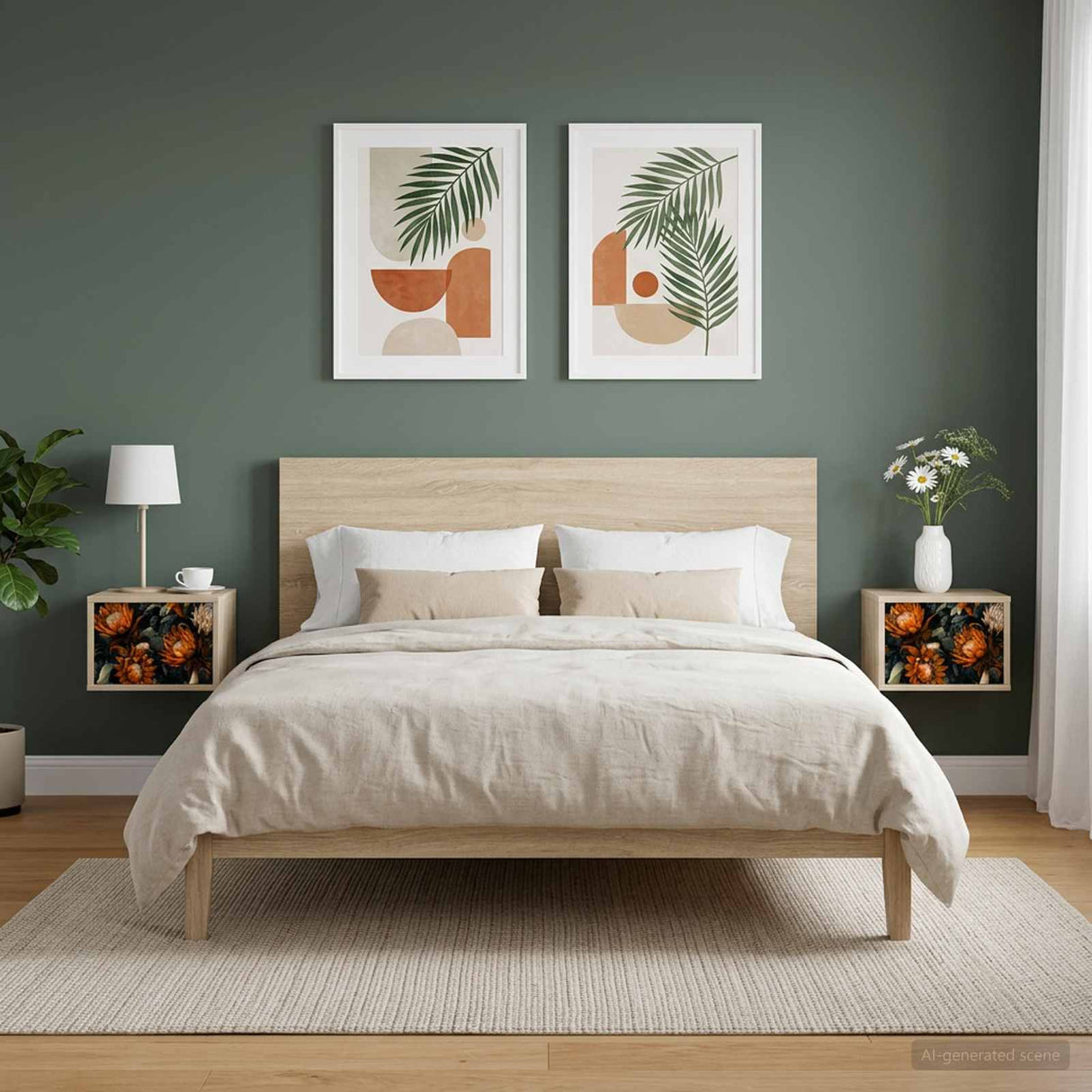 vidaXL Wandkastje voor Bed RHENEN Sonoma Eiken 36 x 33 x 25 cm