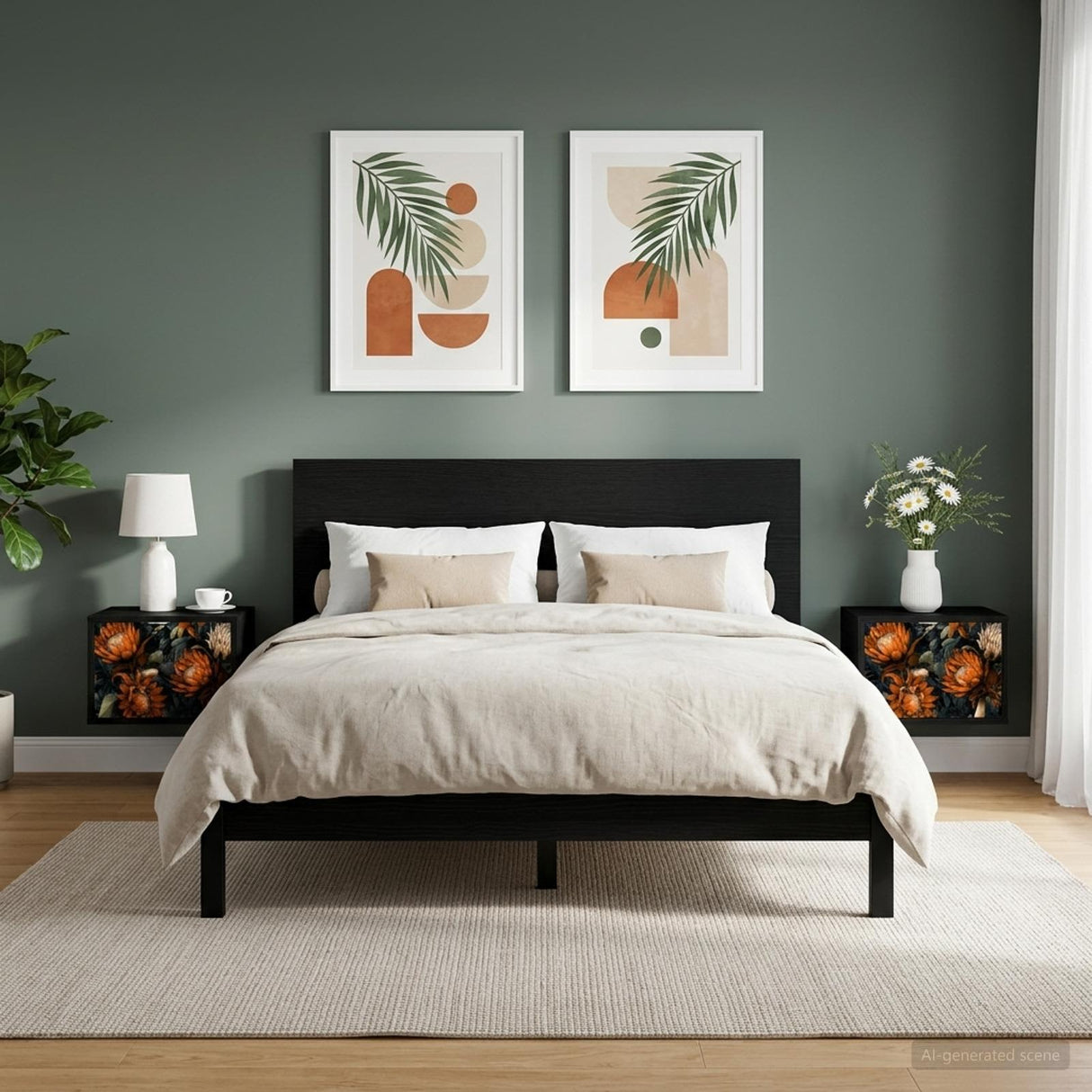 vidaXL Wandkastje voor Bed RHENEN Sonoma Eiken 36 x 33 x 25 cm