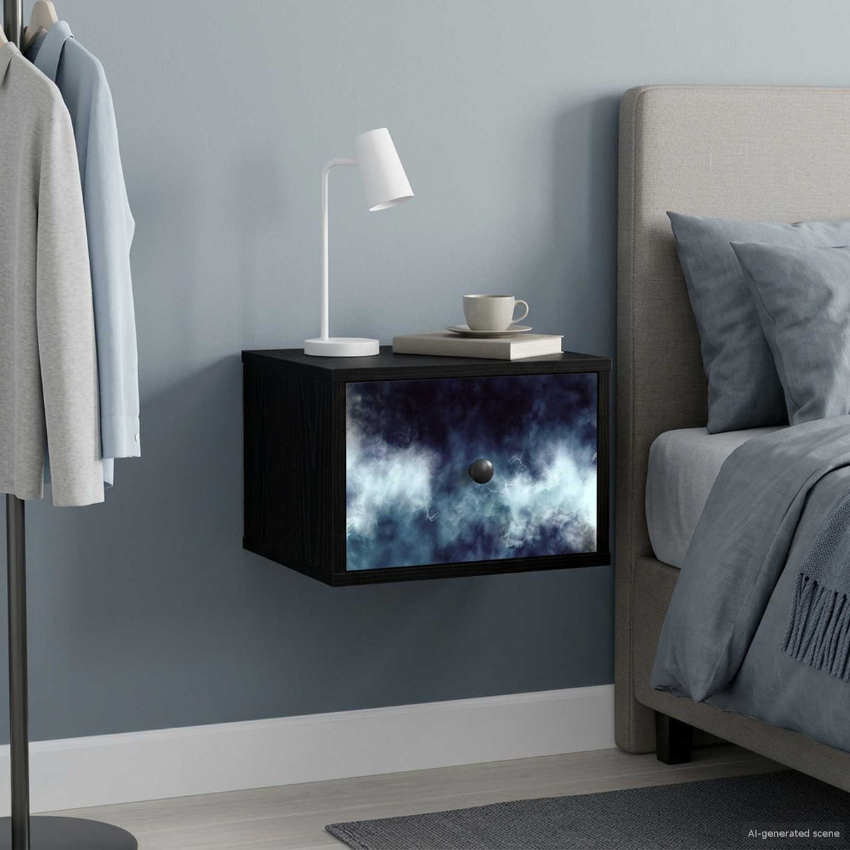 vidaXL Wandkastje voor Bed RHENEN Sonoma Eiken 36 x 33 x 25 cm