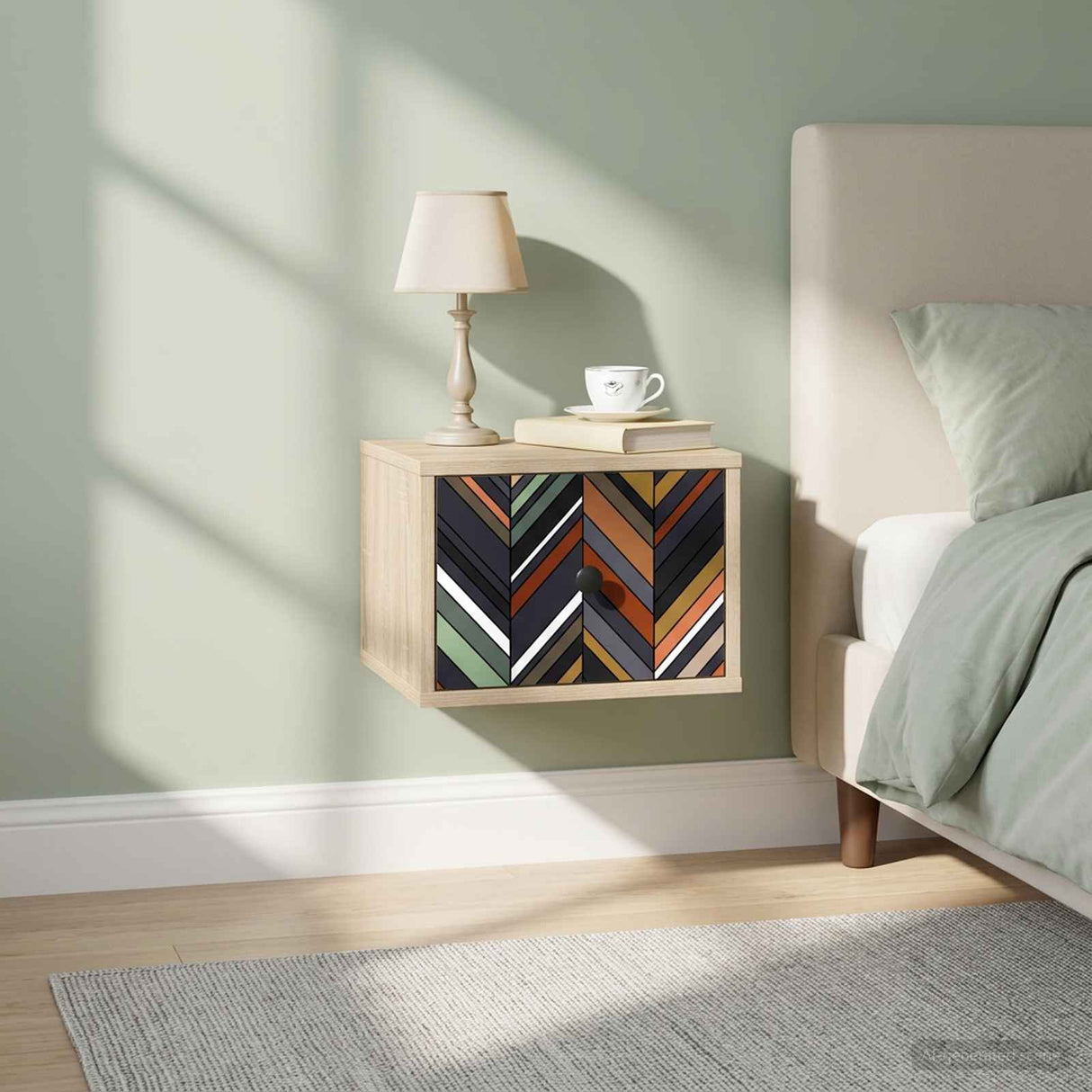 vidaXL Wandkastje voor Bed RHENEN Sonoma Eiken 36 x 33 x 25 cm