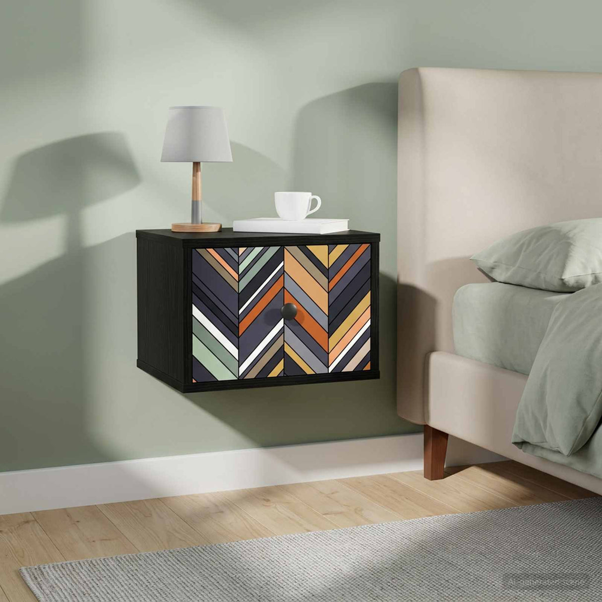 vidaXL Wandkastje voor Bed RHENEN Sonoma Eiken 36 x 33 x 25 cm