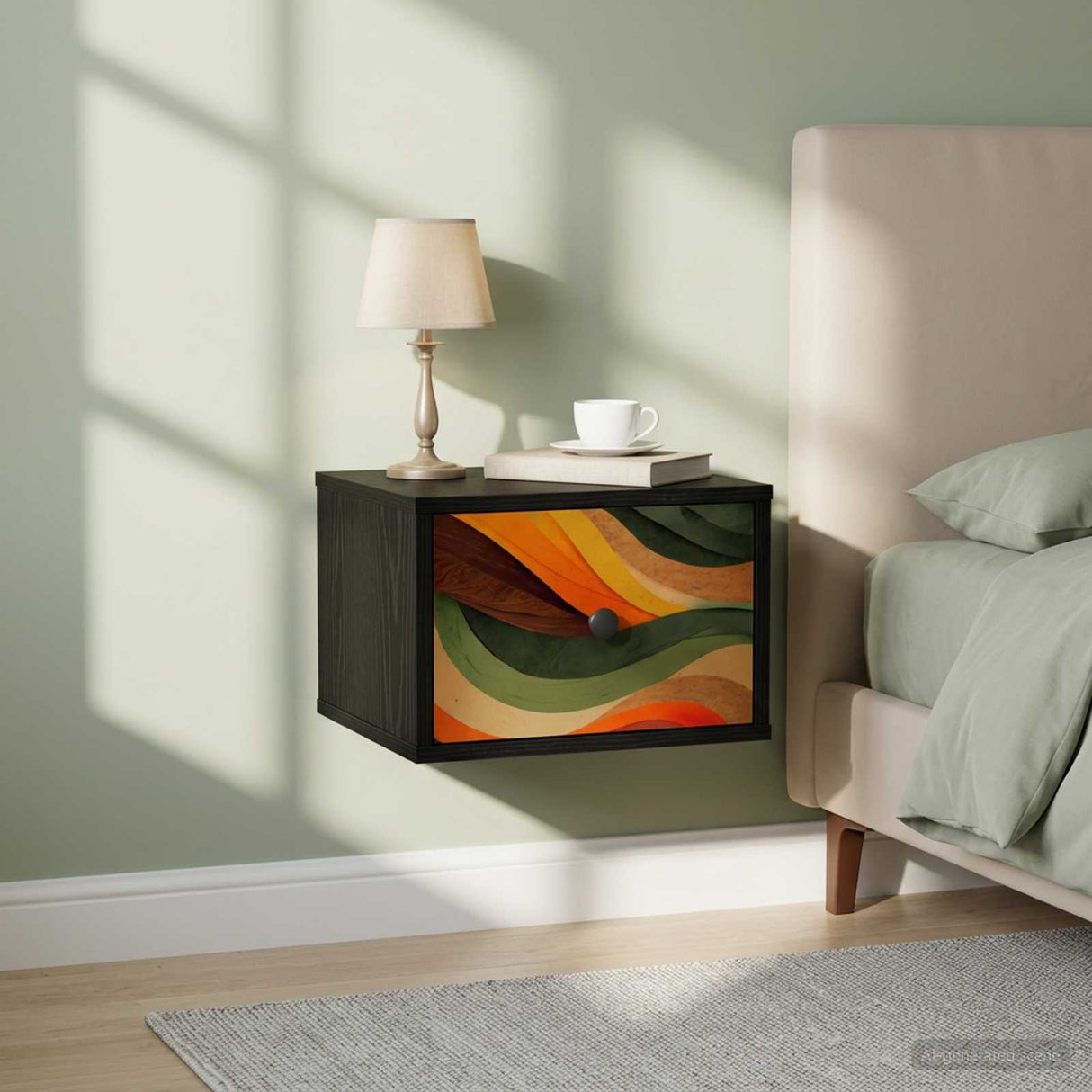 vidaXL Wandkastje voor Bed RHENEN Sonoma Eiken 36 x 33 x 25 cm