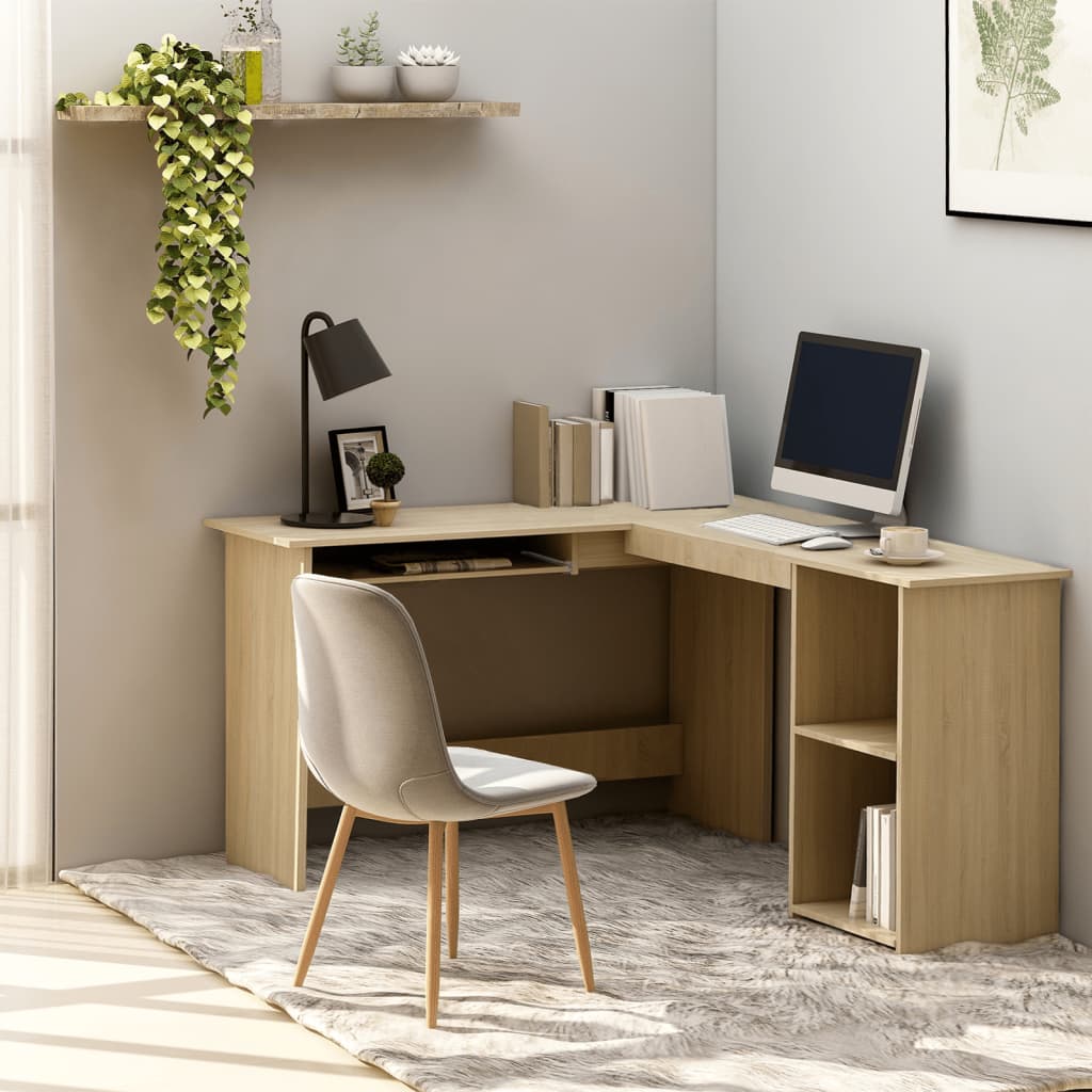 vidaXL Hoekbureau L-vormig 120x140x75 cm bewerkt hout wit