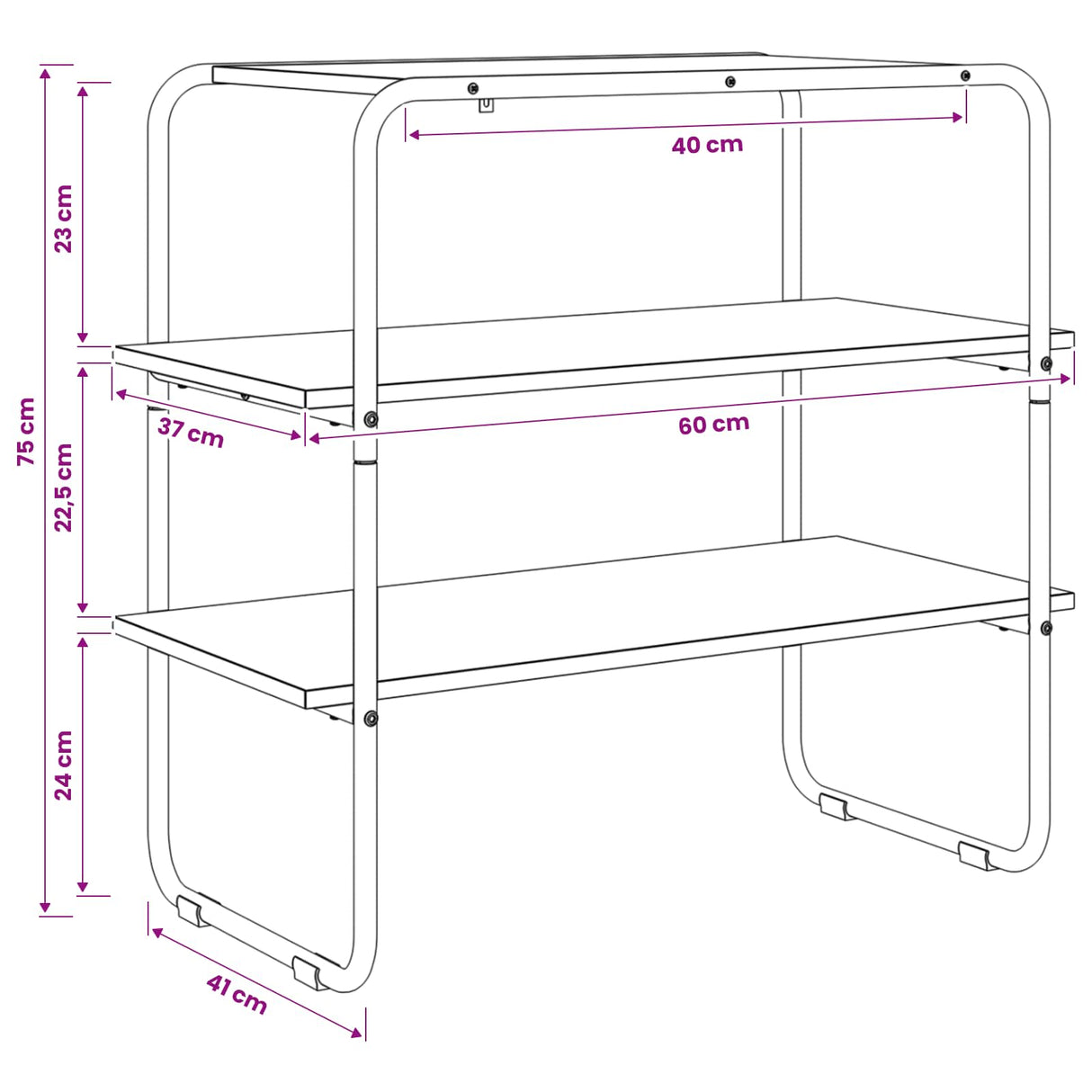 vidaXL Consoletafel Zwart eiken 60 x 41 x 75 cm Bewerkt hout