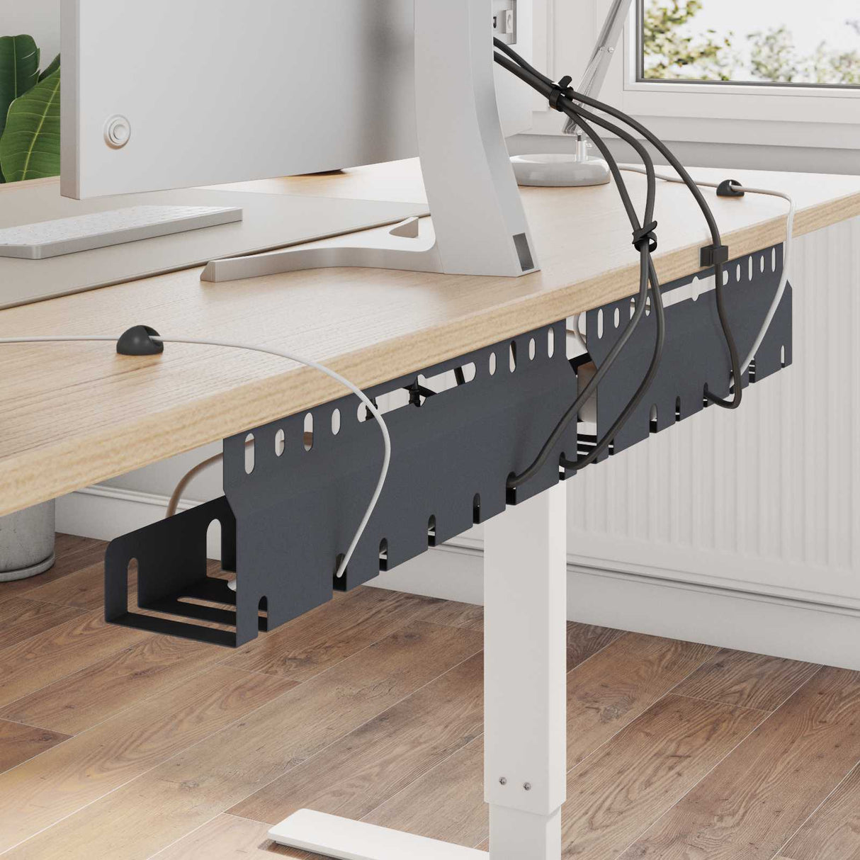 vidaXL Cable Management Tray for Under Desk 2 pcs Anthracite
