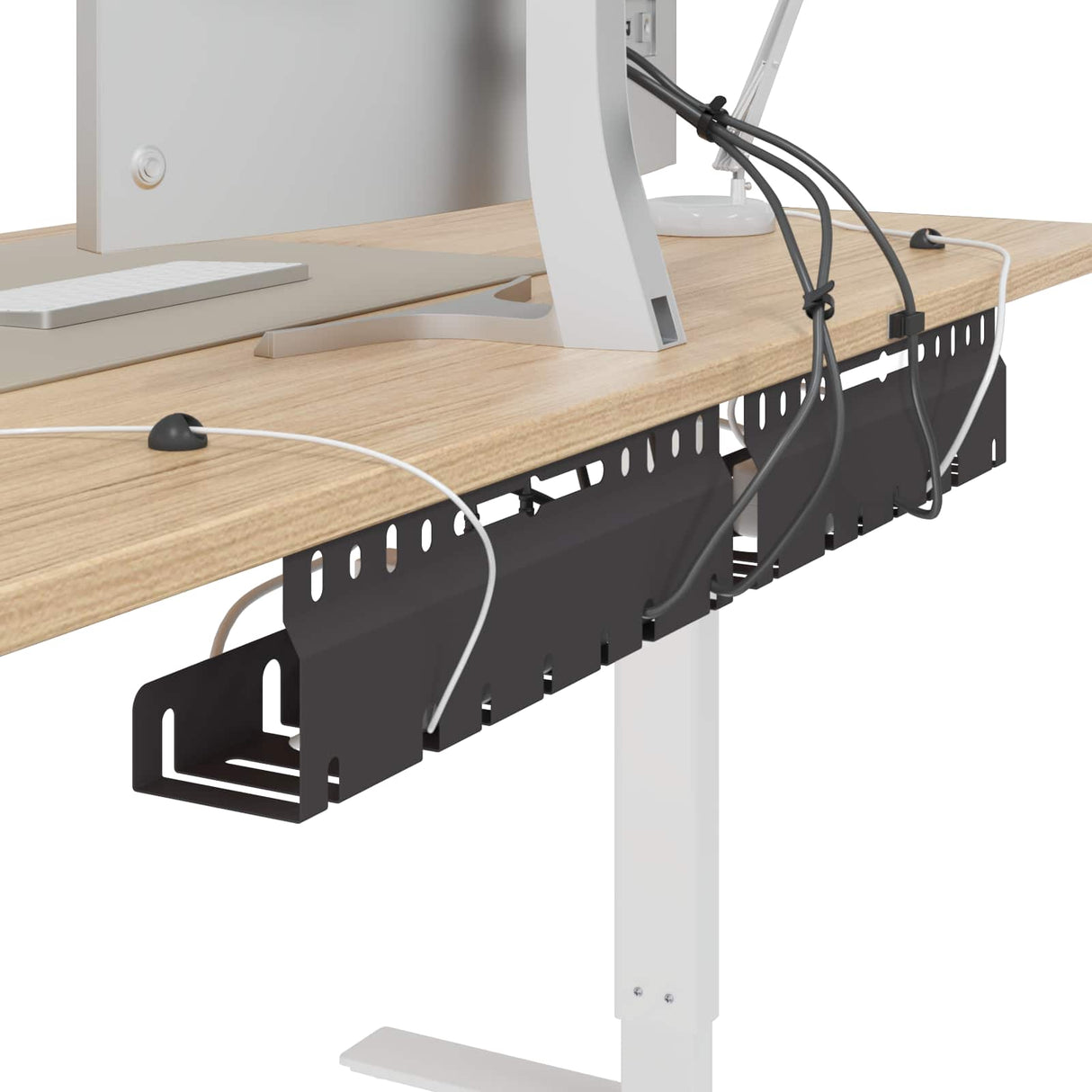 vidaXL Cable Management Tray for Under Desk 2 pcs Anthracite