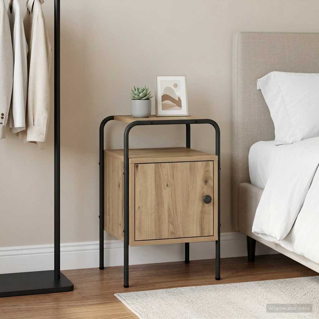 vidaXL Nightstand 2 pcs Smoked oak Engineered wood