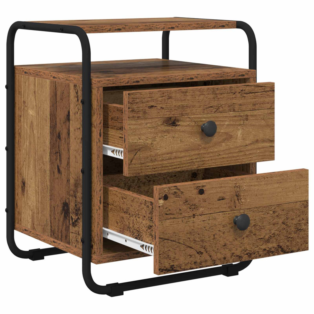vidaXL Nightstand 2 pcs Reclaimed Wood Solid Wood