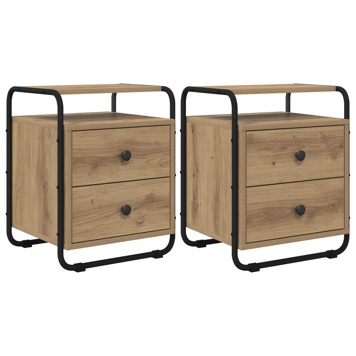 vidaXL Nightstand 2 pcs Reclaimed Wood Solid Wood
