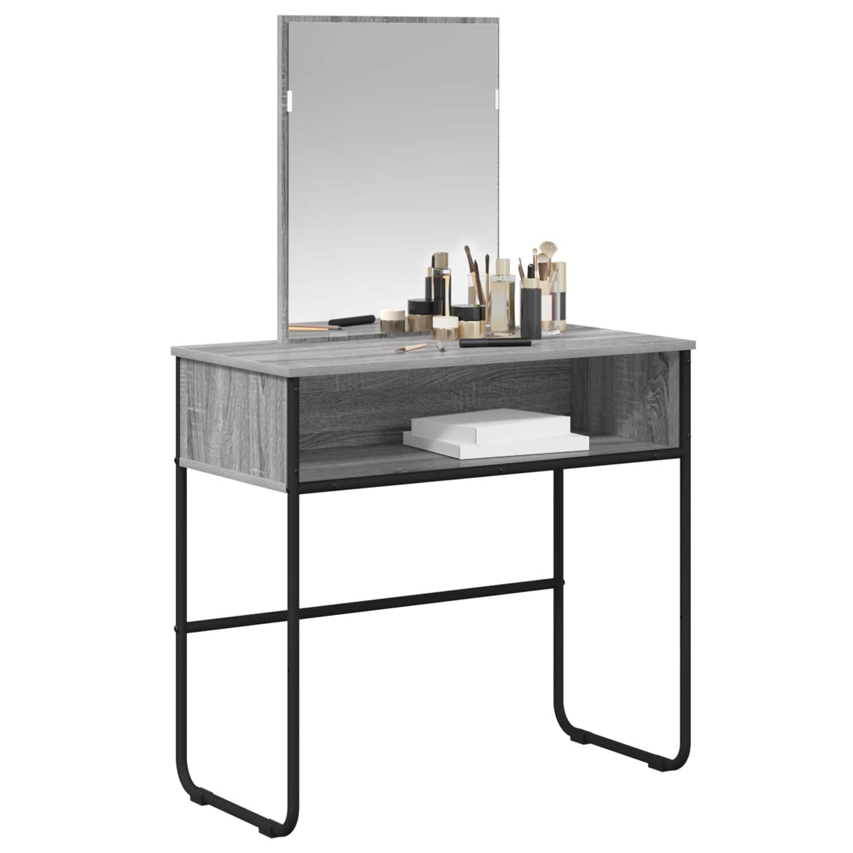 vidaXL Dressing Table with Shelf Grey Sonoma 81x40x131 cm Engineered Wood