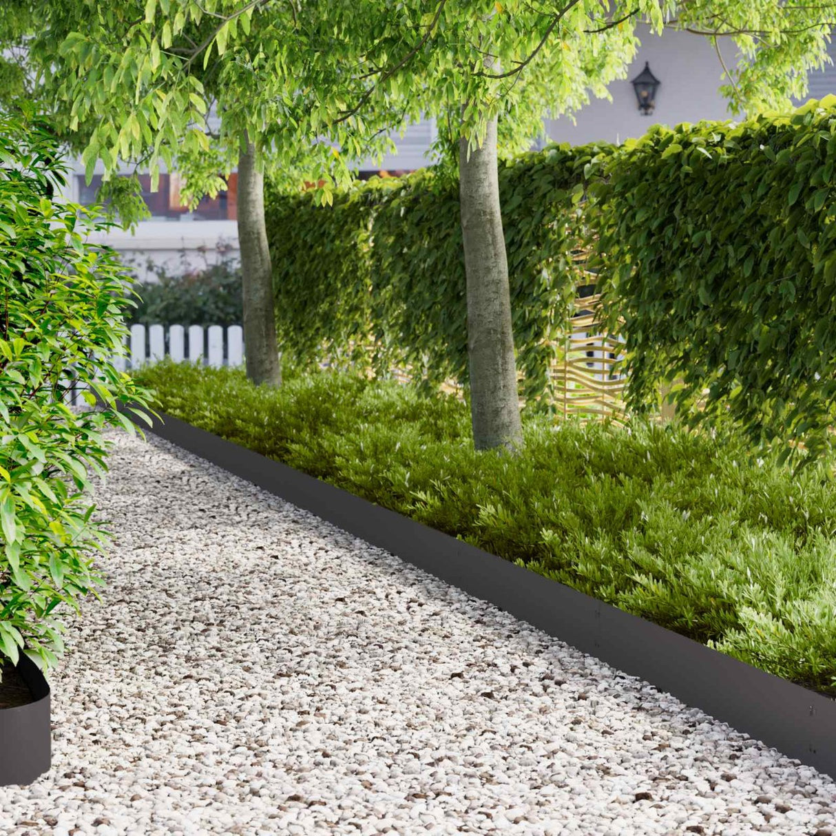 vidaXL Grasafscherming 10 pcs Lengte Hoogte 103 x 15 cm Staal Zwart