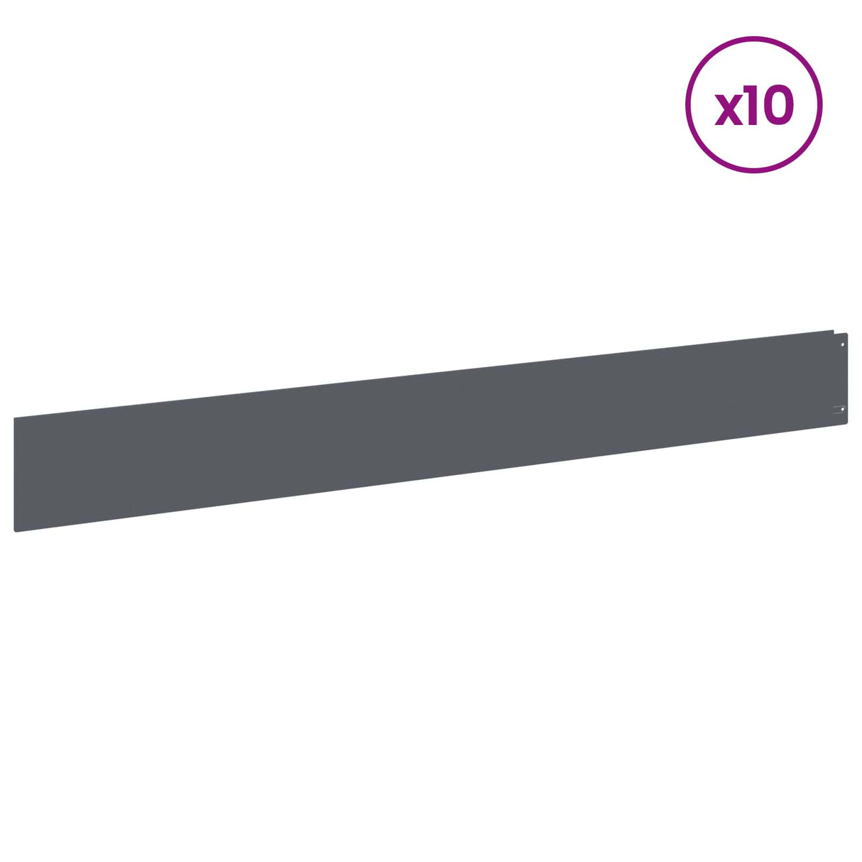 vidaXL Lawn Edging 10 pcs 100 x 12 cm Steel Anthracite