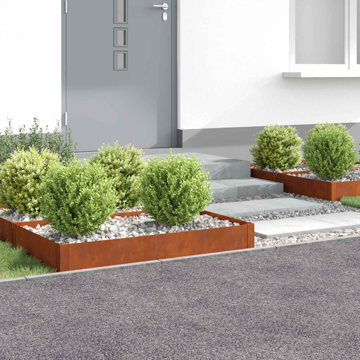 vidaXL Gazonrand 60 x 60 x 20 cm Staal Zilverkleurig
