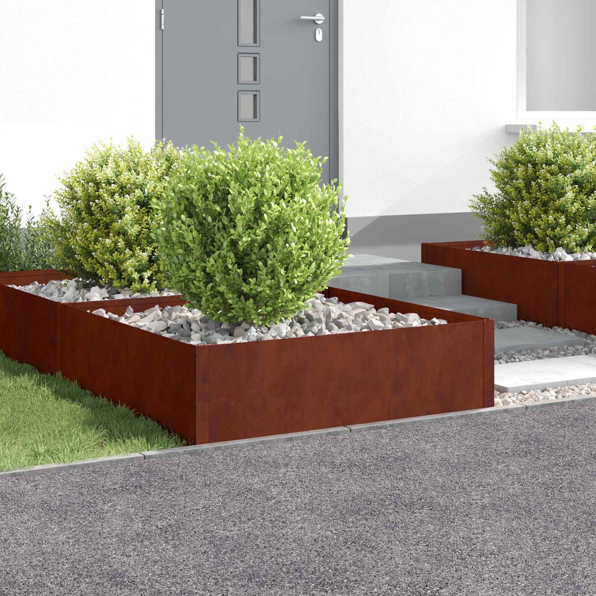 vidaXL Gazonrand 60 x 60 x 20 cm Staal Zilverkleurig