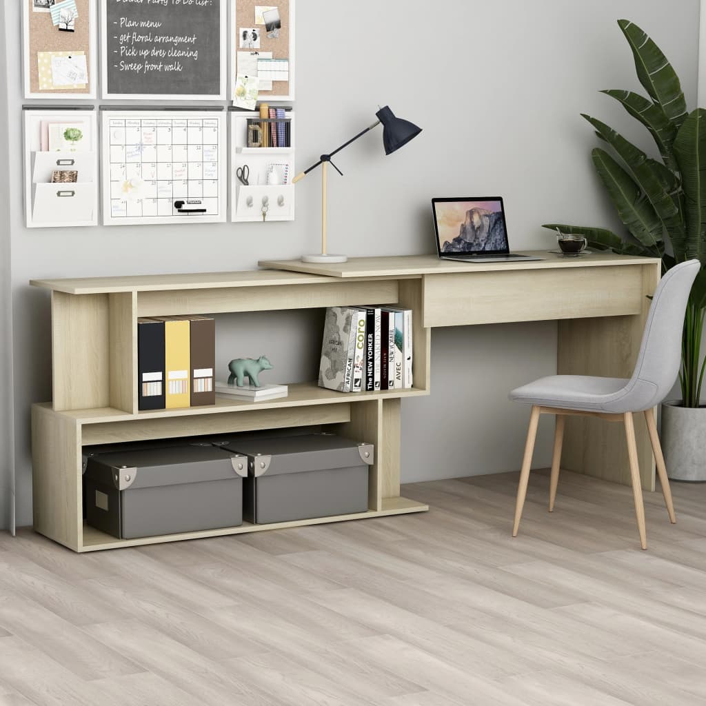 vidaXL Hoekbureau 200x50x76 cm bewerkt hout wit