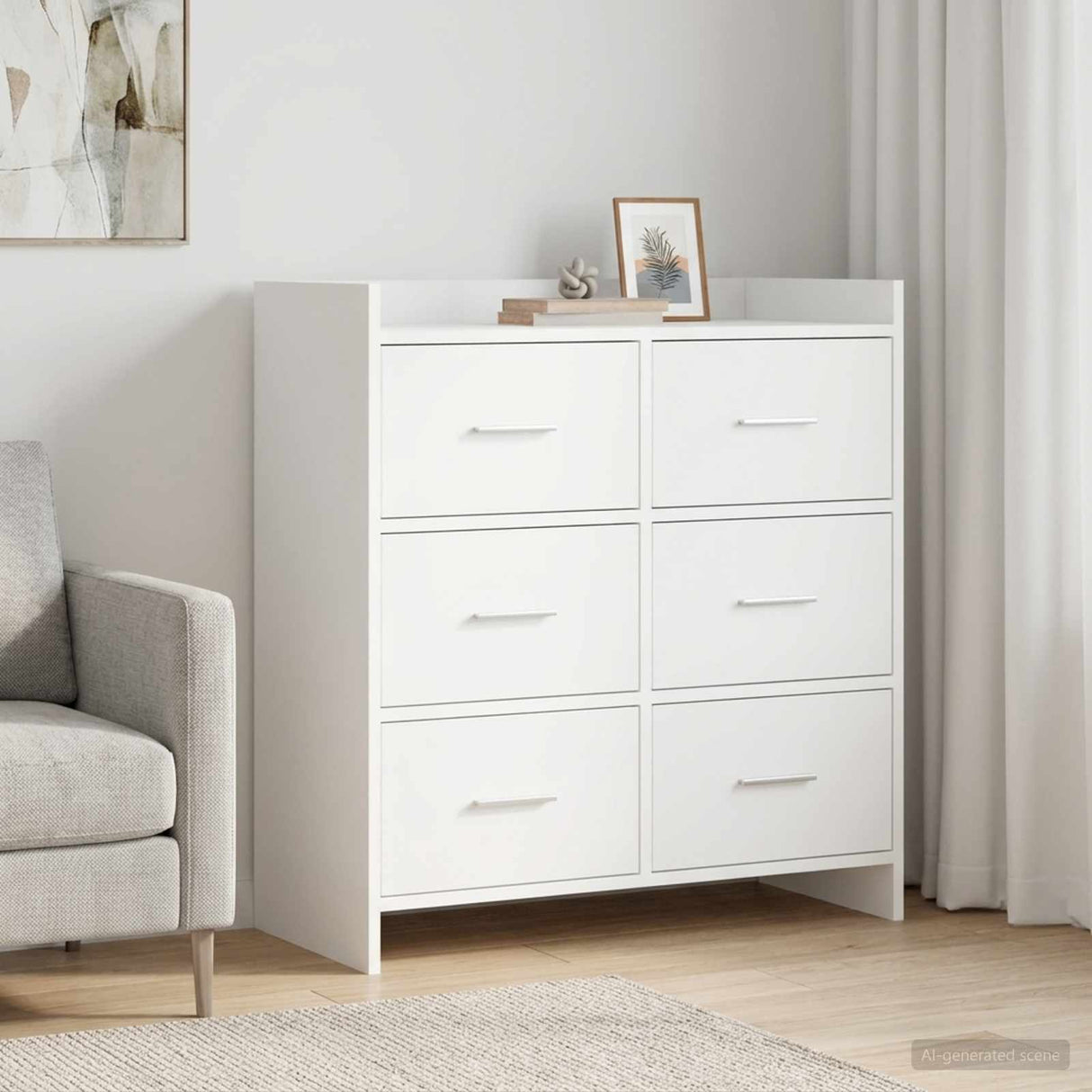vidaXL Dressoir Wit 75 x 33 x 80 cm Bewerkt hout