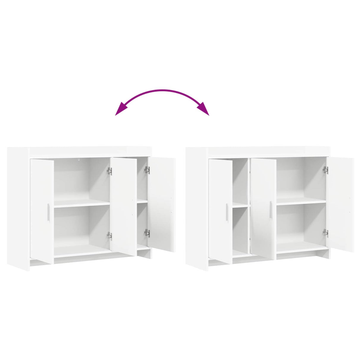 vidaXL Dressoir Wit 98,5 x 33 x 80 cm Bewerkt hout