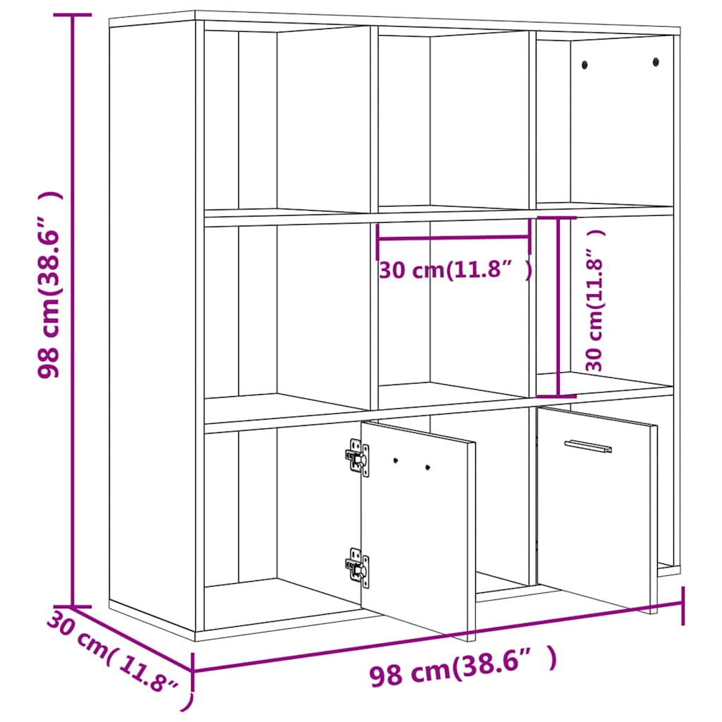 vidaXL Boekenkast 98x30x98 cm bewerkt hout wit