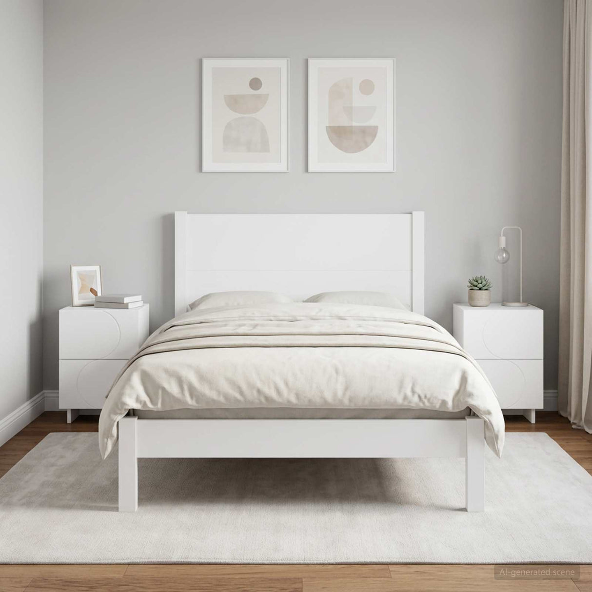 vidaXL Nightstand 2 pcs White 33.5 x 34.5 x 50 cm Engineered Wood