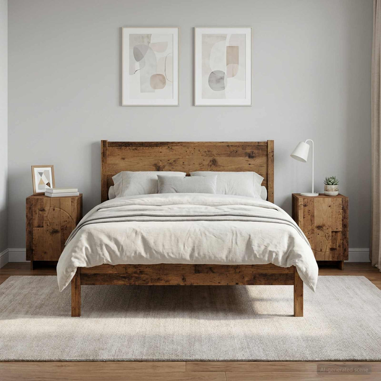 vidaXL Nachtkastje 2 pcs Gerookt eiken 33,5 x 34,5 x 50 cm