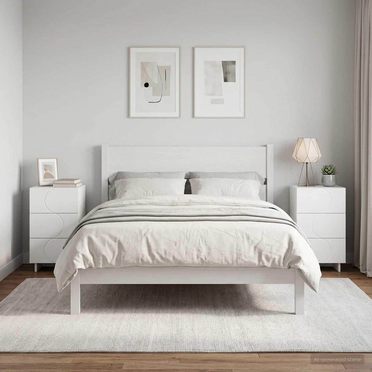 vidaXL Bedside Cabinet White 33.5x34.5x60 cm Engineered Wood