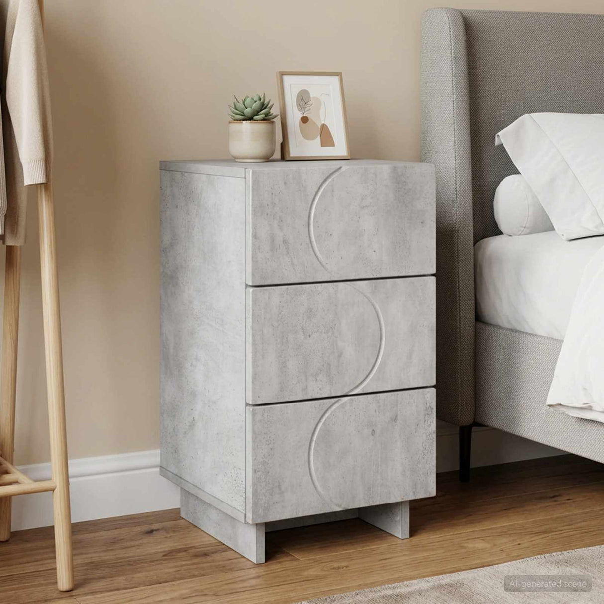 vidaXL Bedside Cabinet White 33.5x34.5x60 cm Engineered Wood