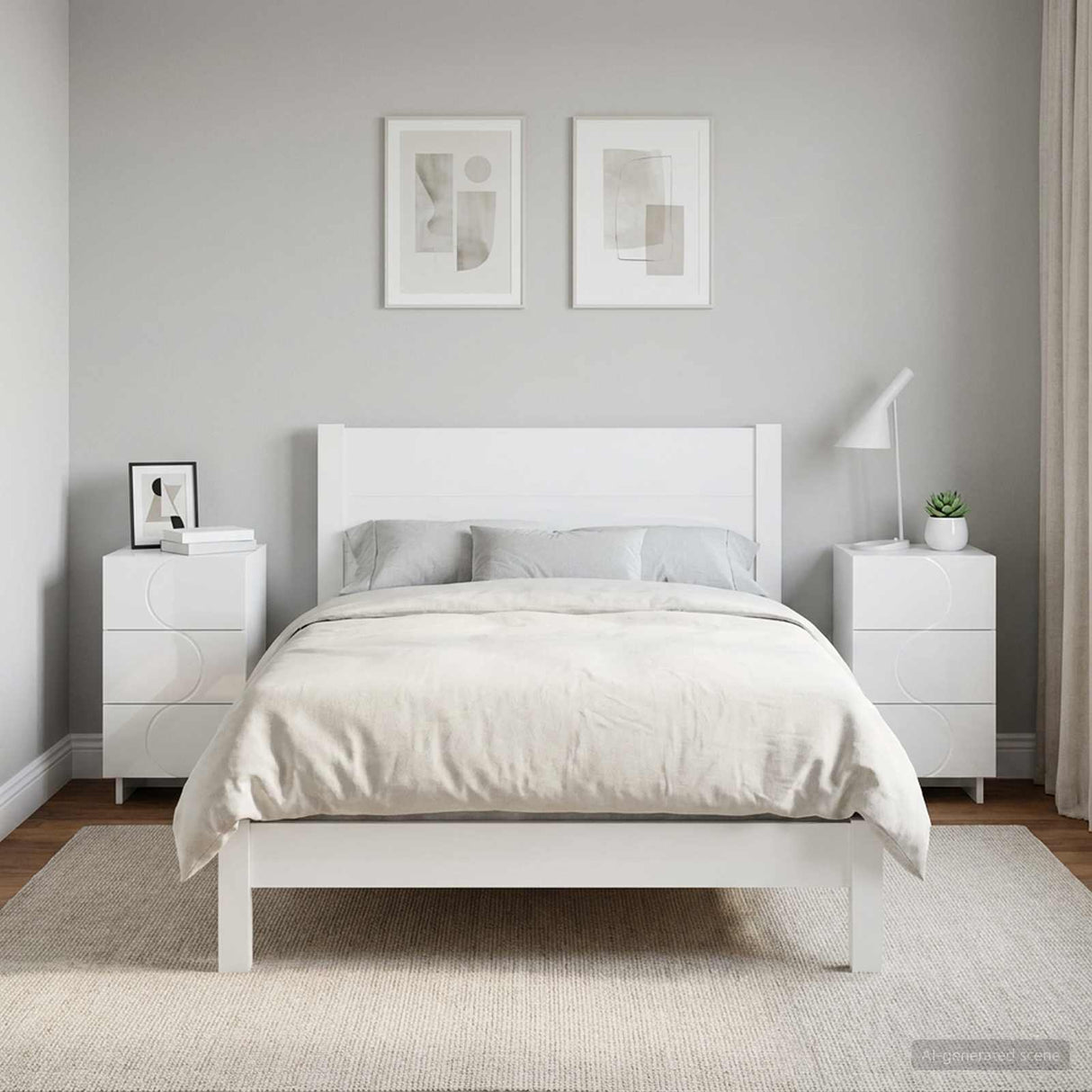vidaXL Bedside Cabinet White 33.5x34.5x60 cm Engineered Wood