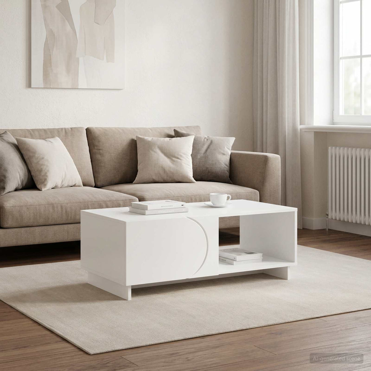 vidaXL Salontafel Hoogglans Wit 95 x 50,5 x 35 cm Bewerkt hout