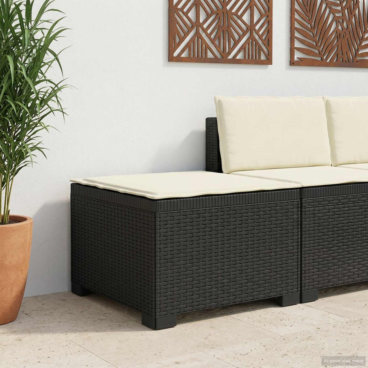 vidaXL Eén-zits Tuin Sofa Rieten Look PP Antraciet