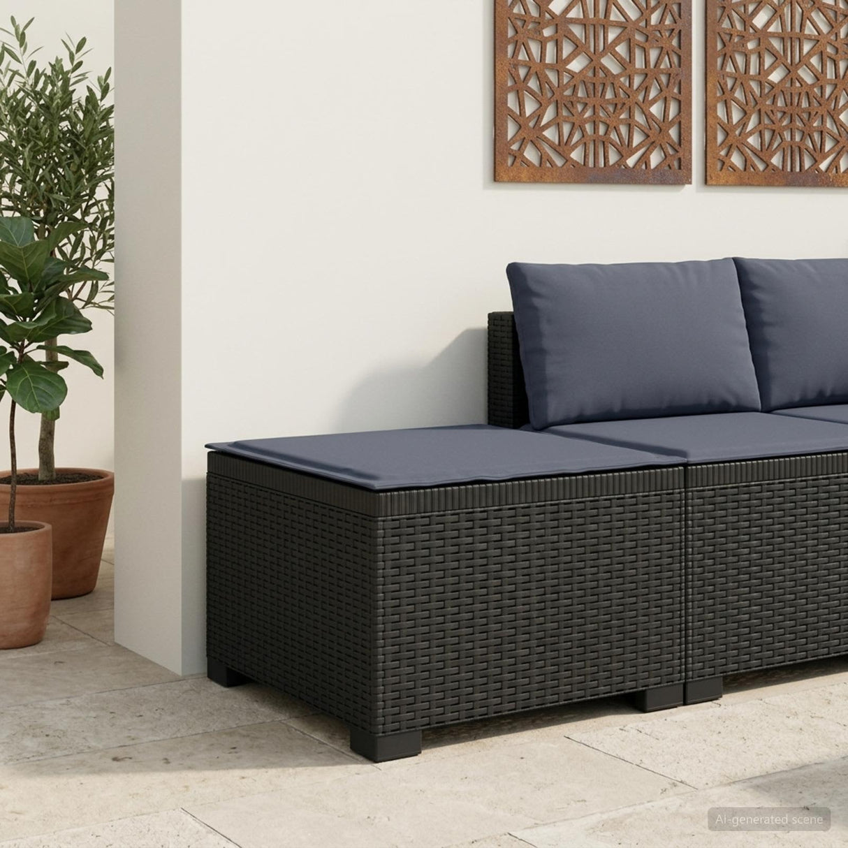 vidaXL Eén-zits Tuin Sofa Rieten Look PP Antraciet
