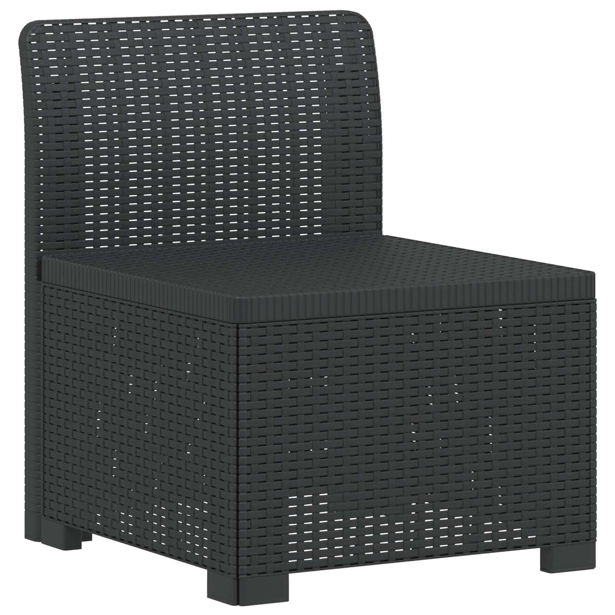 vidaXL Eén-zits Tuin Sofa Rieten Look PP Antraciet