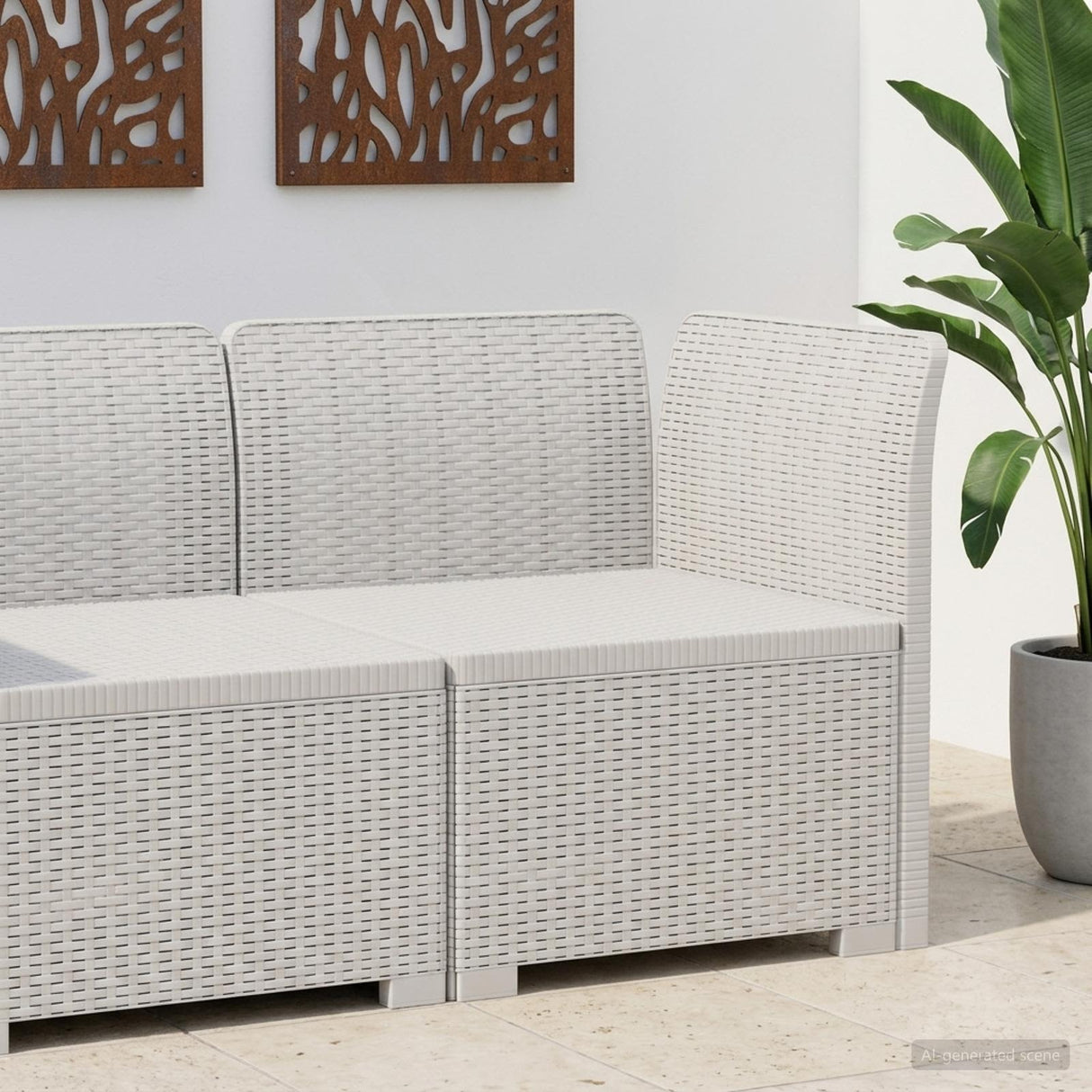 vidaXL Eén-zits Tuin Sofa Rieten Look PP Antraciet
