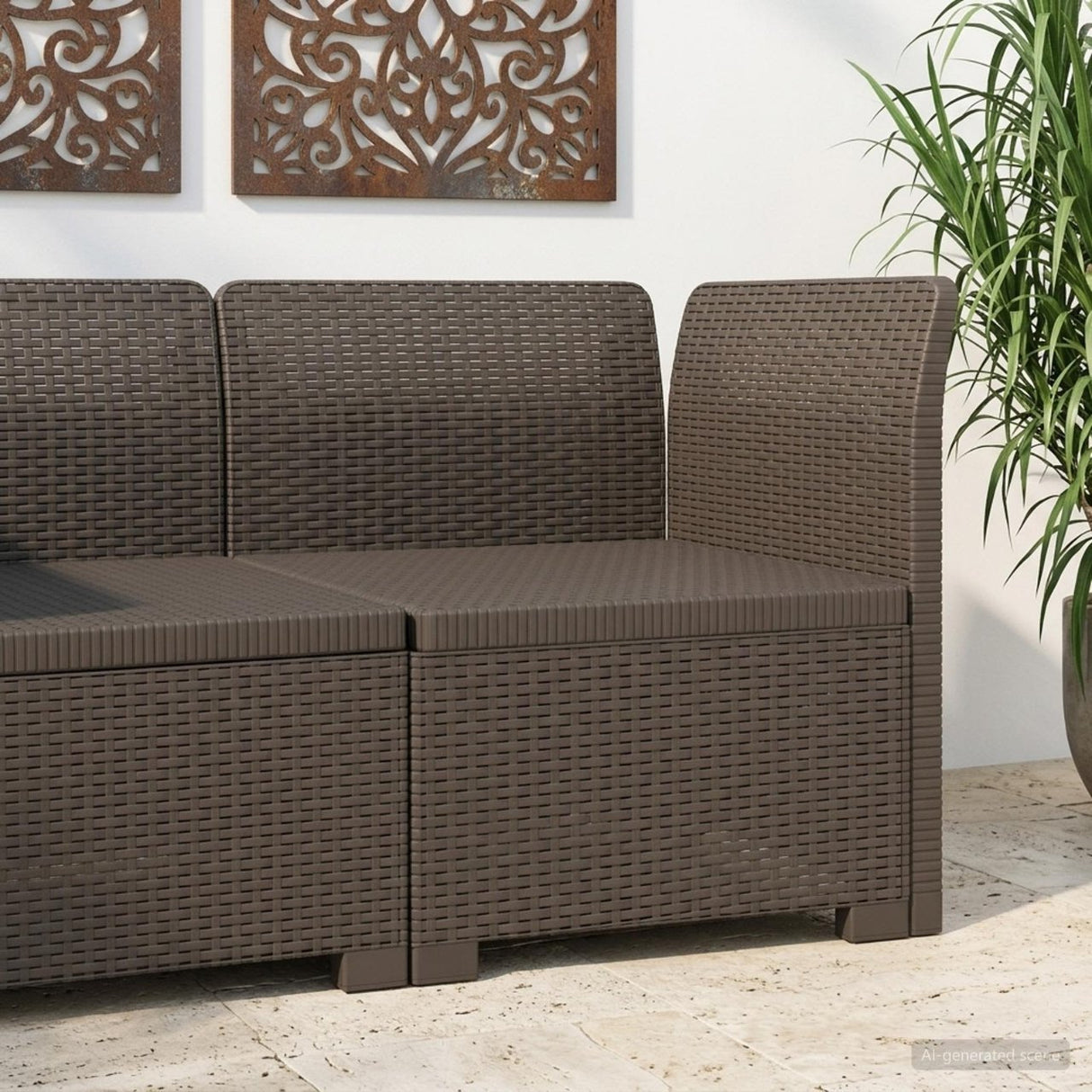 vidaXL Eén-zits Tuin Sofa Rieten Look PP Antraciet