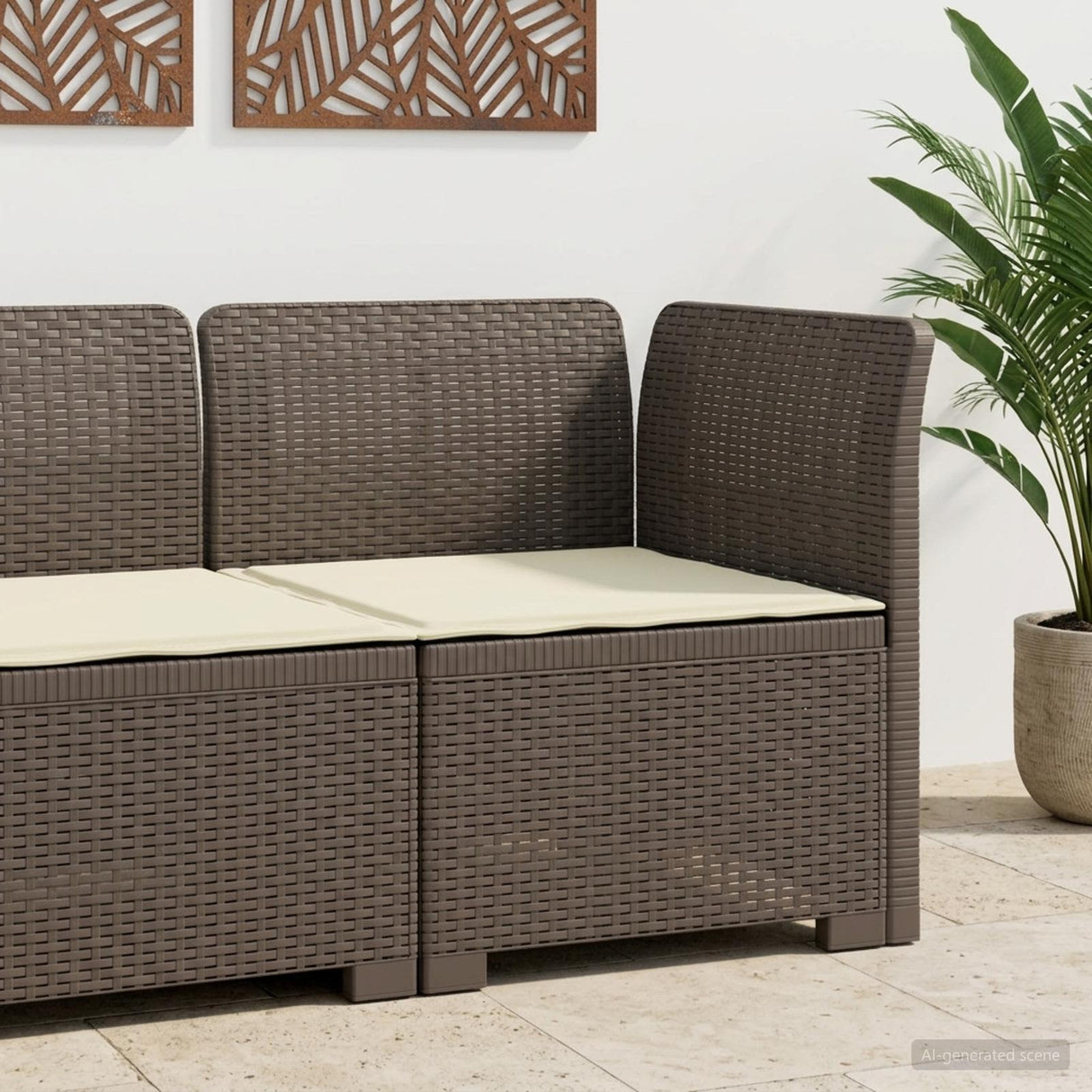 vidaXL Eén-zits Tuin Sofa Rieten Look PP Antraciet