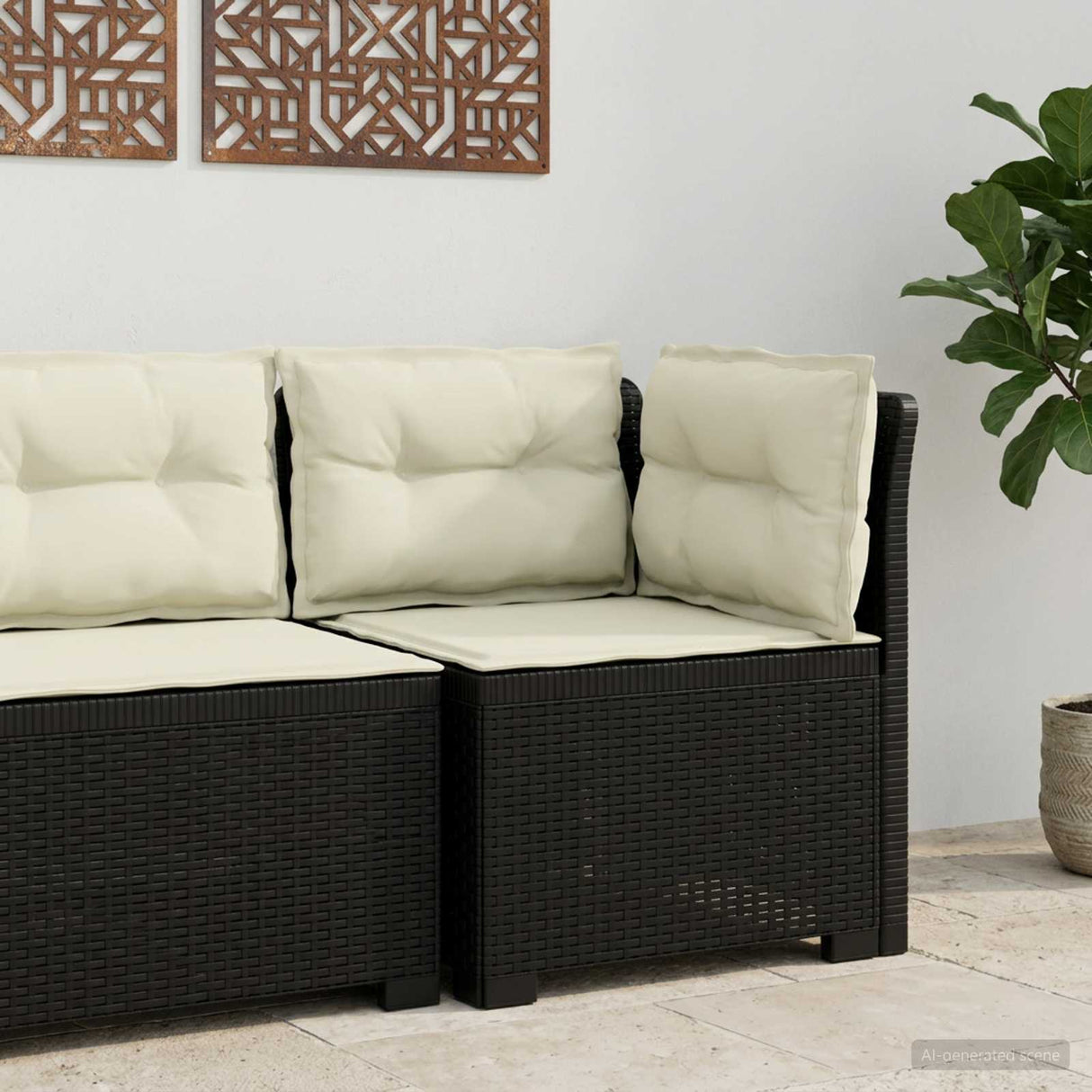 vidaXL Eén-zits Tuin Sofa Rieten Look PP Antraciet