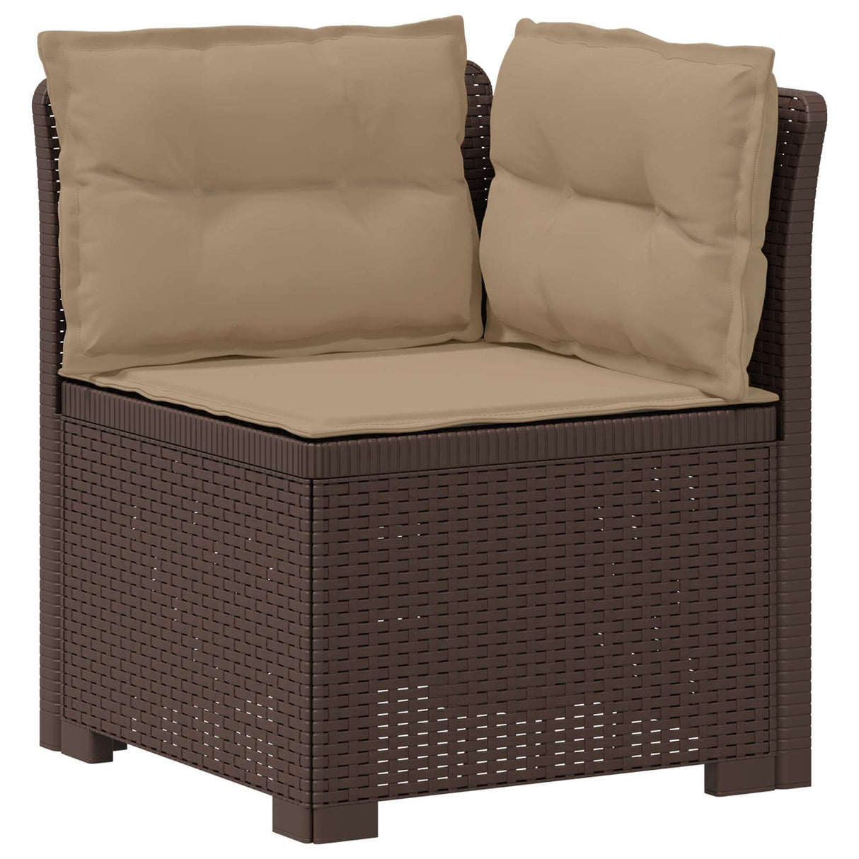 vidaXL Eén-zits Tuin Sofa Rieten Look PP Antraciet