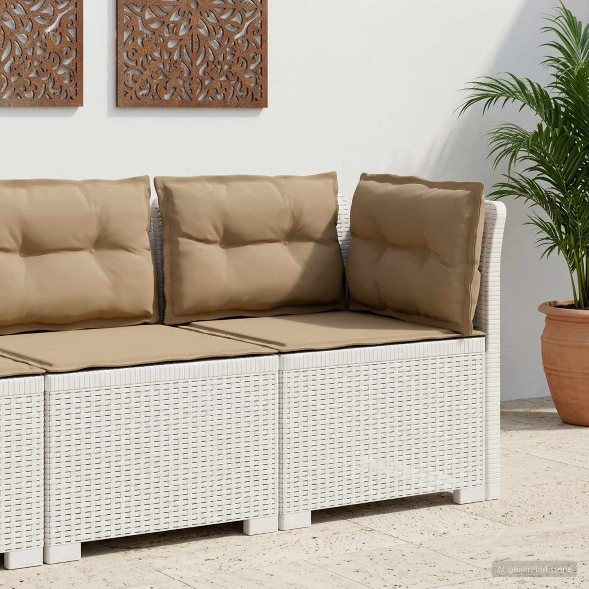 vidaXL Eén-zits Tuin Sofa Rieten Look PP Antraciet