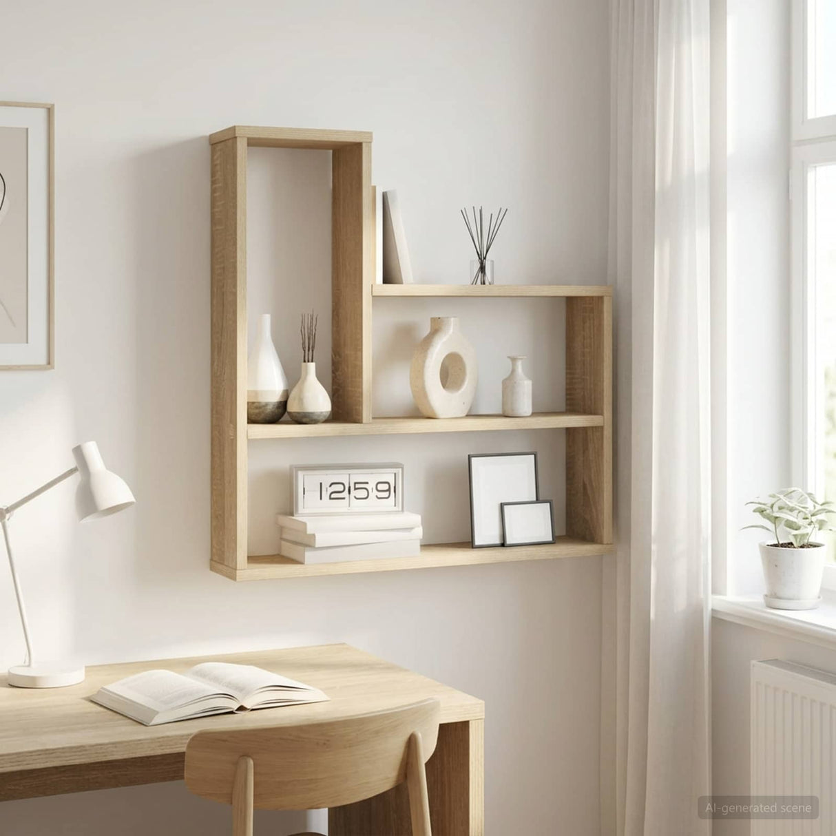 vidaXL Wandplank Wit 60 x 11 x 60 cm Bewerkt hout
