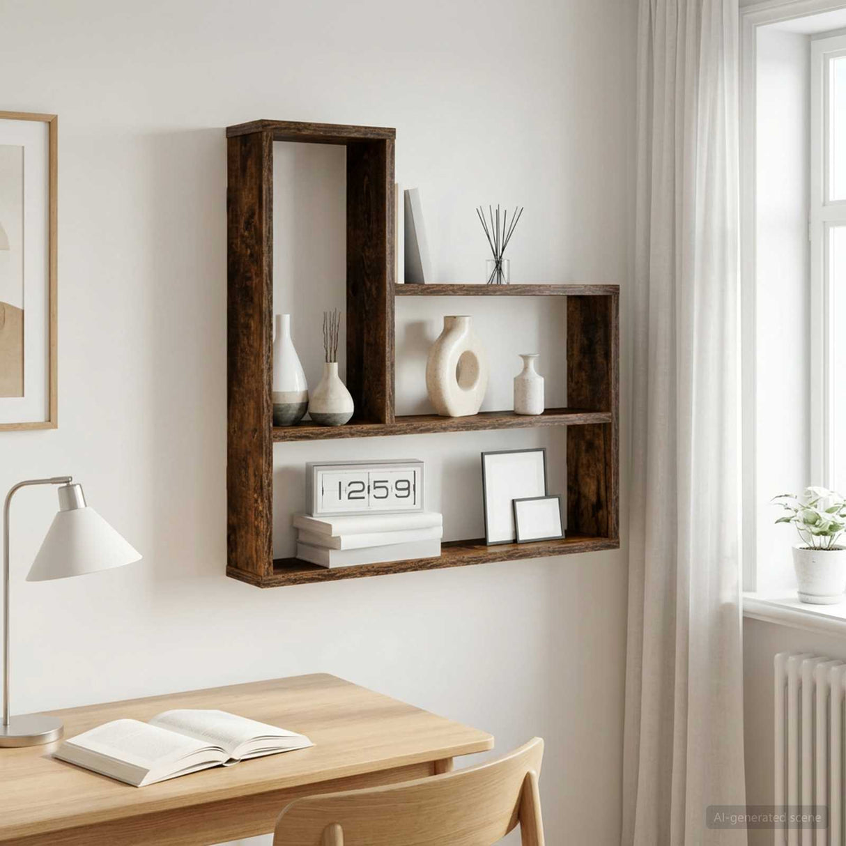 vidaXL Wandplank Wit 60 x 11 x 60 cm Bewerkt hout
