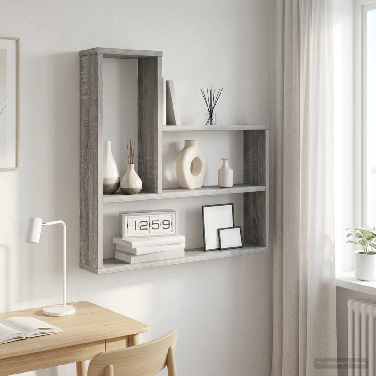 vidaXL Wandplank Wit 60 x 11 x 60 cm Bewerkt hout
