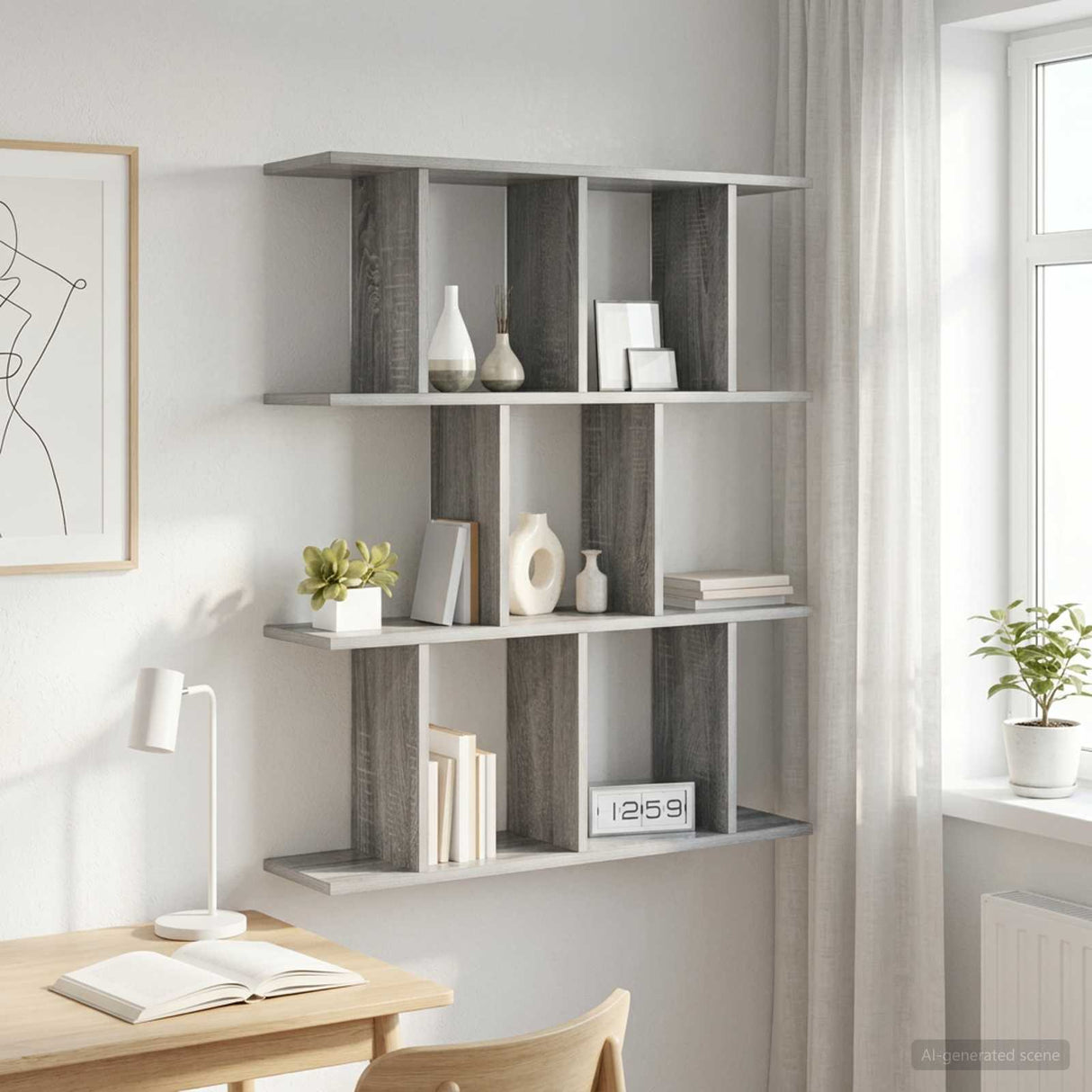 vidaXL Wandplank Wit 102 x 20 x 96 cm Bewerkt hout