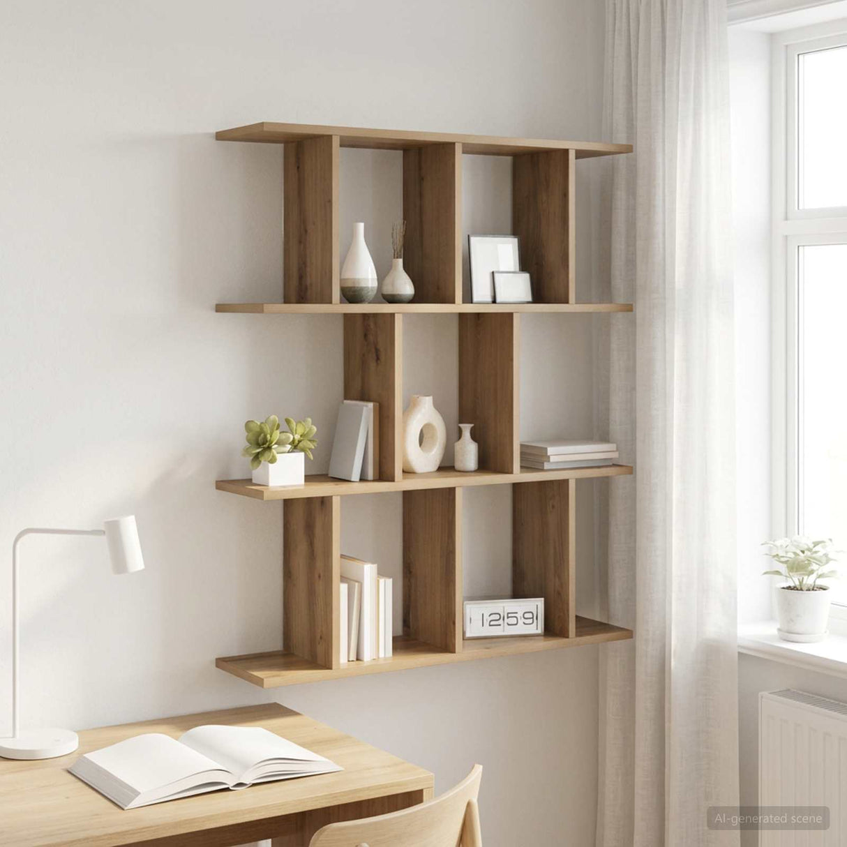 vidaXL Wandplank Wit 102 x 20 x 96 cm Bewerkt hout